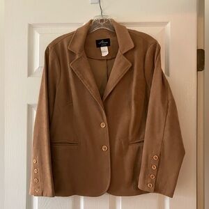 Alanni by Donnybrook blazer, 6P, textured polyester fabric. Golden tan